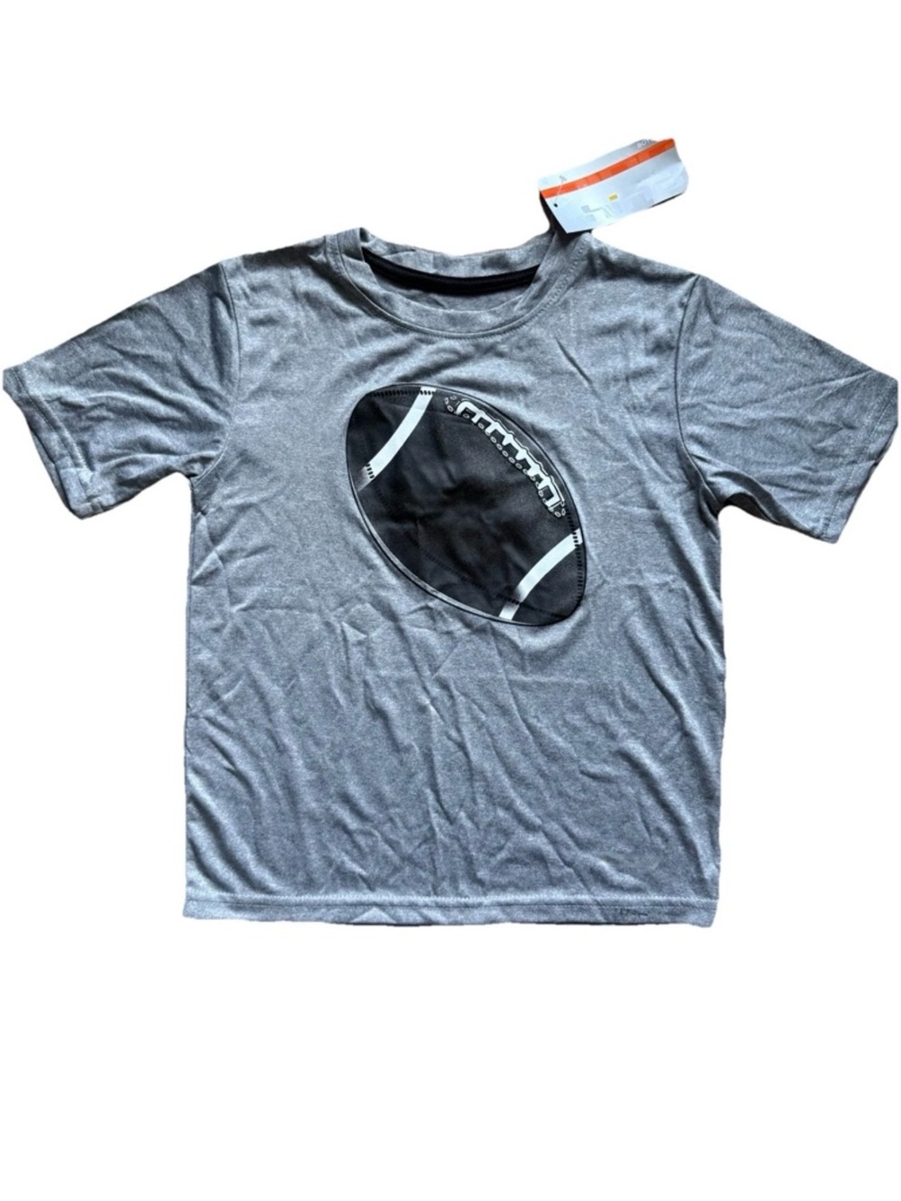 Hind Boy’s Size 7 Football Graphic Active Tee Gray Brown NWT
